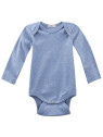 LIVING CRAFTS - Bio Baby Body langarm, blau melange