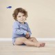 LIVING CRAFTS - Bio Baby Body langarm, blau melange