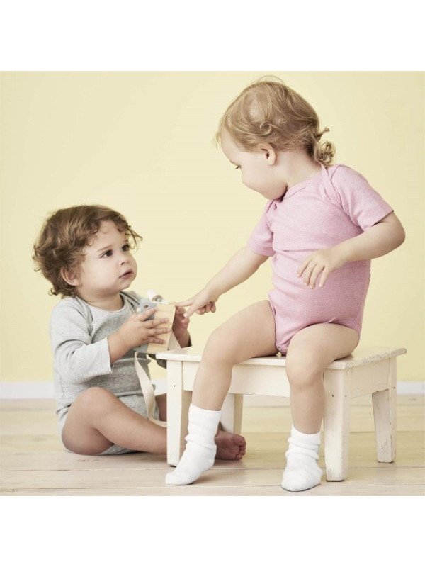 LIVING CRAFTS - Bio Baby Body langarm, grau melange