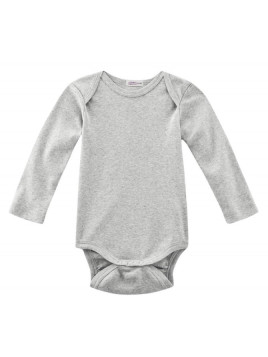 LIVING CRAFTS - Bio Baby Body langarm, grau melange