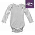 LIVING CRAFTS - Bio Baby Body langarm, grau melange
