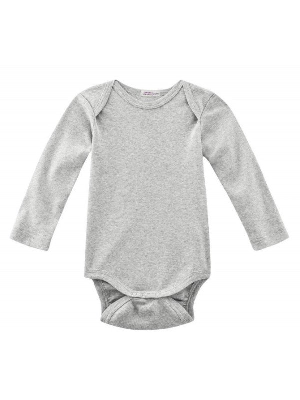 LIVING CRAFTS - Bio Baby Body langarm, grau melange