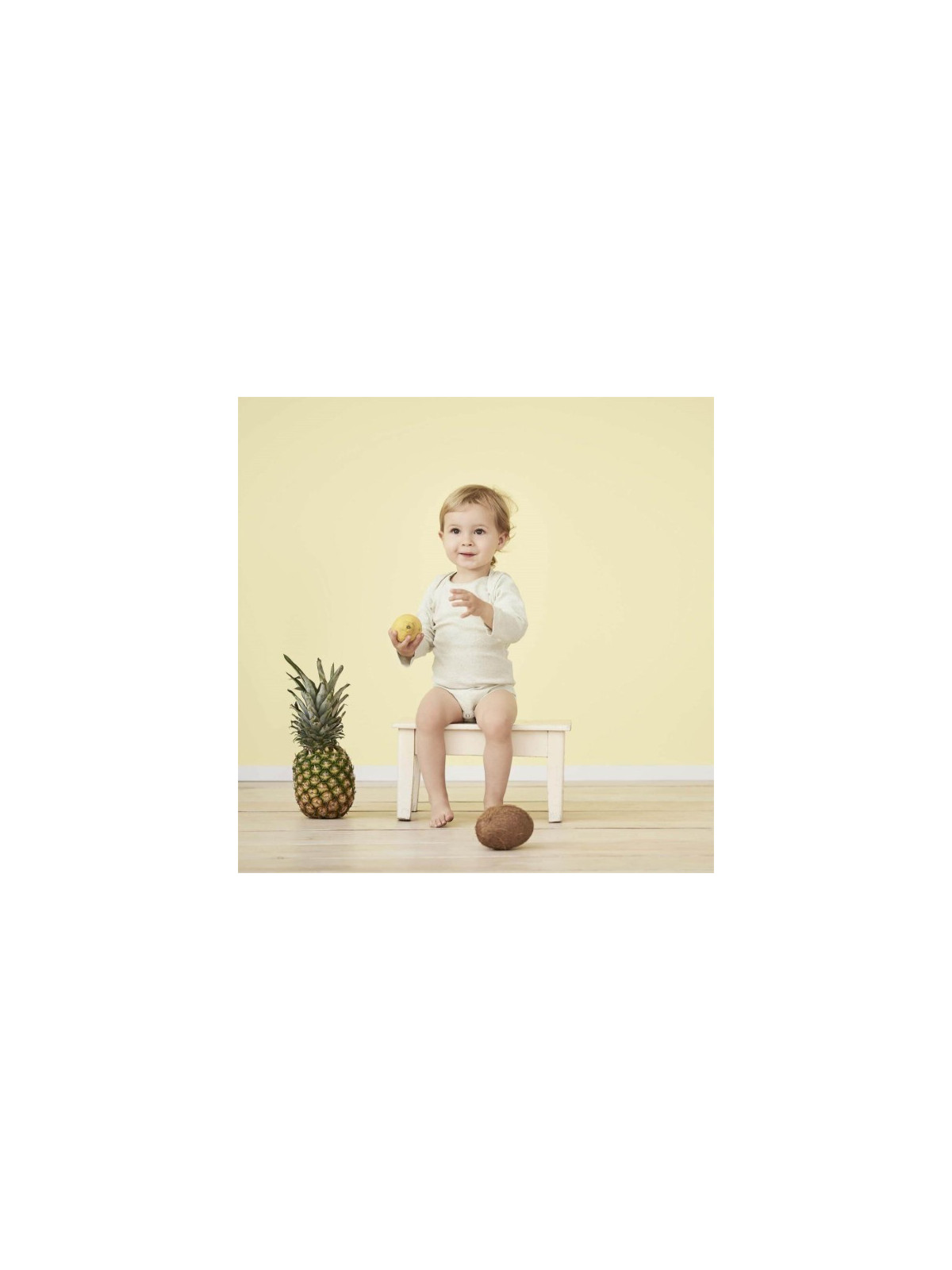 LIVING CRAFTS - Bio Baby Body langarm, natural melange