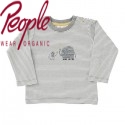 People Wear Organic - Bio Baby Langarmshirt mit Elefanten-Druck und Streifen