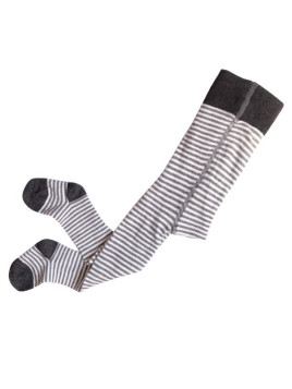 People Wear Organic - Bio Baby Strumpfhose mit Streifen, grau