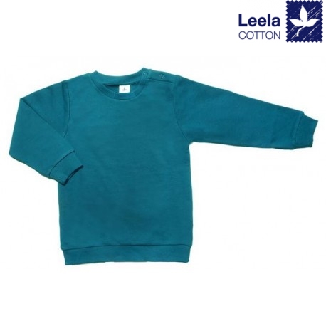 Leela Cotton - Bio Kinder Sweatshirt, donaublau