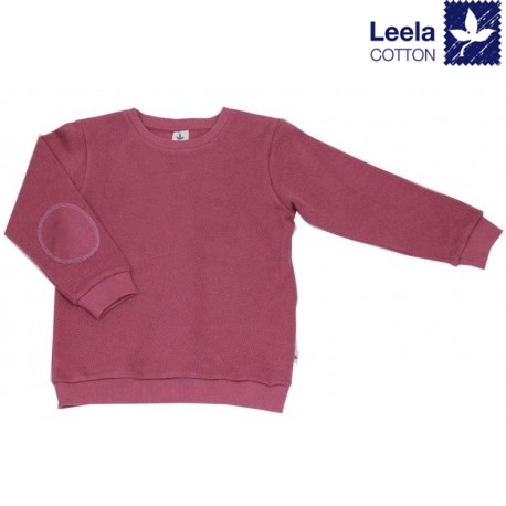 Leela Cotton - Bio Kinder Sweatshirt mit Waffelstruktur , altrosa