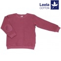 Leela Cotton - Bio Kinder Sweatshirt mit Waffelstruktur, altrosa