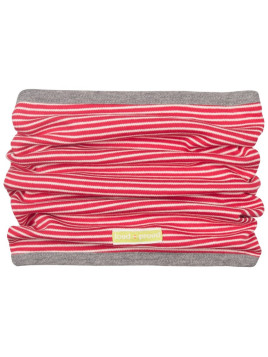 loud + proud - Bio Kinder Loop Wende Schlauchschal mit Streifen und Affen-Druck, tomate
