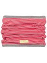 loud + proud - Bio Kinder Loop Wende Schlauchschal mit Streifen und Affen-Druck, tomate