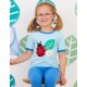 Toby tiger - Bio Kinder T-Shirt mit Marienkäfer-Applikation und Streifen
