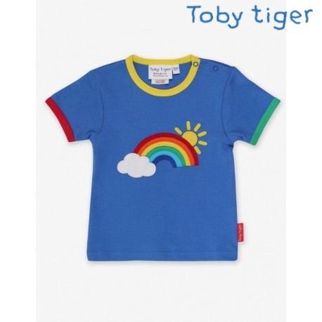 Toby tiger - Bio Kinder T-Shirt mit Regenbogen-Applikation