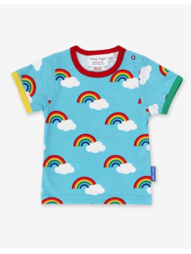 Toby tiger - Bio Kinder T-Shirt mit Regenbogen-Allover
