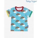 Toby tiger - Bio Kinder T-Shirt mit Regenbogen-Allover