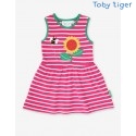Toby tiger - Bio Kinder Jersey Kleid mit Sonnenblumen-Applikation und Streifen