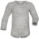 ENGEL - Bio Baby Wickelbody langarm, Wolle/Seide, hellgrau