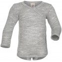 ENGEL - Bio Baby Wickelbody langarm, Wolle/Seide, hellgrau