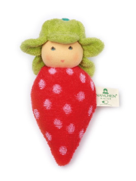 Nanchen Natur - Bio Baby Rassel Erdbeere 15cm