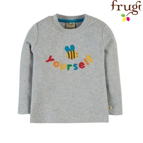 frugi - Bio Kinder Langarmshirt "Chatter" mit Bienen-Applikation