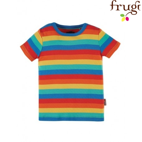 frugi - Bio Kinder T-Shirt Regenbogen, orange