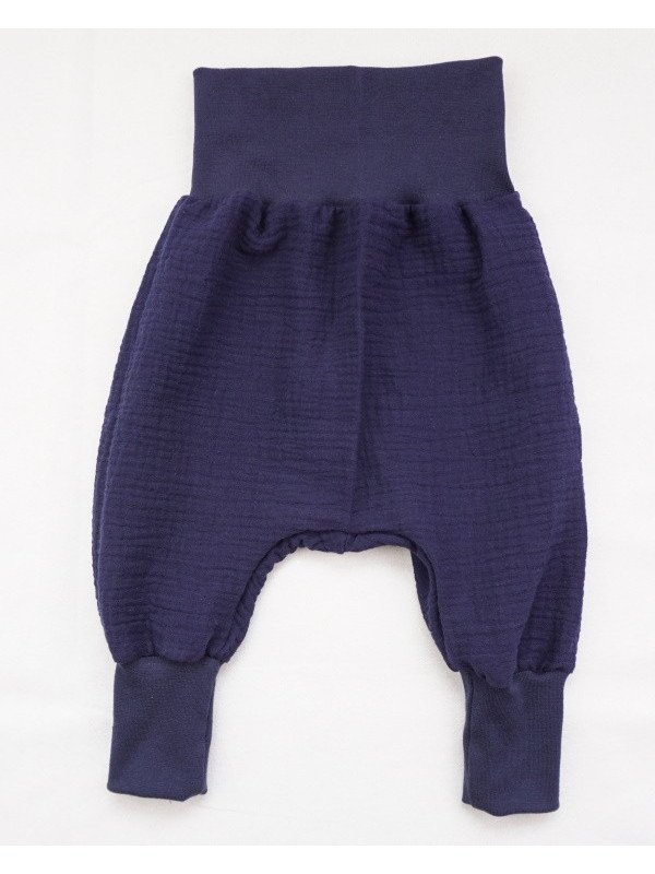 Bruno & Peach - Bio Baby Musselin Mitwachshose, marine