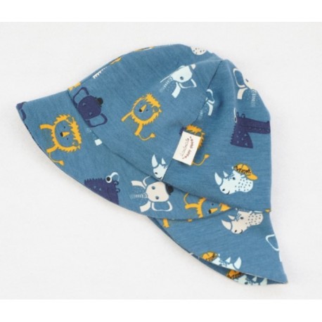 Bruno & Peach - Bio Kinder Jersey Mütze mit Zootieren-Allover