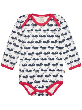 loud + proud - Bio Baby Body langarm mit Ameisen-Druck