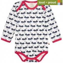 loud + proud - Bio Baby Body langarm mit Ameisen-Druck
