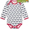loud + proud - Bio Baby Body langarm mit Ameisen-Druck