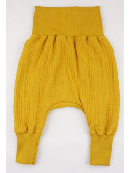Bruno & Peach - Bio Baby Musselin Mitwachshose, curry