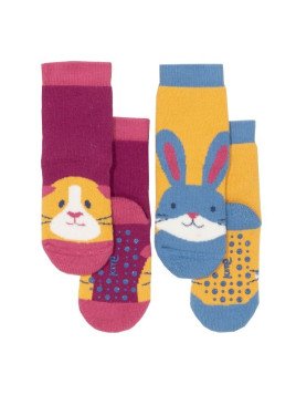kite kids - Bio Baby Stopper Socken mit Tier-Motiven "Meerschein und Hase" 2er Pack