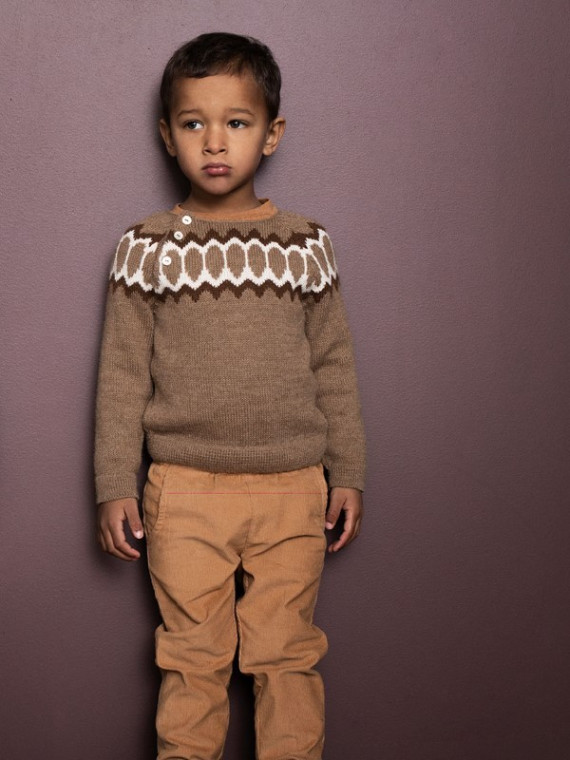 serendipity organics - Bio Kinder Raglan Strickpullover, Alpakawolle, cashew