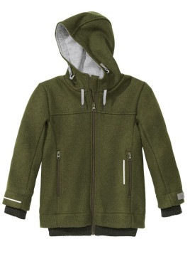 disana - Bio Kinder Outdoor Walkjacke, Wolle, oliv