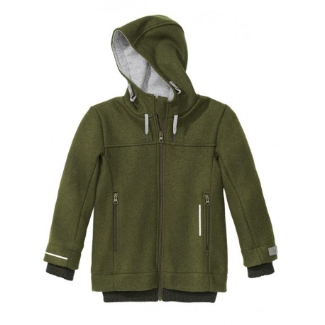 disana - Bio Kinder Outdoor Walkjacke, Wolle, oliv