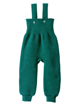 disana - Bio Baby Strick Trägerhose, Wolle, pazifik