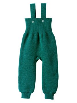 disana - Bio Baby Strick Trägerhose, Wolle, pazifik