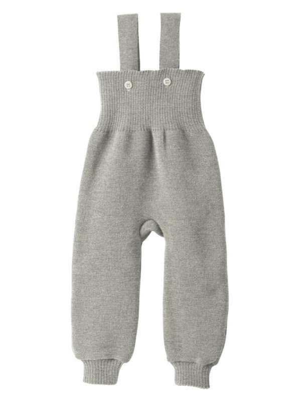 disana - Bio Baby Strick Trägerhose, Wolle, grau