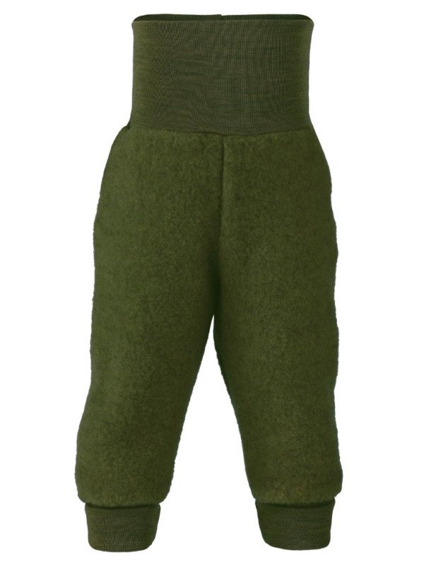 ENGEL - Bio Baby Fleece Hose mit Nabelbund, Wolle, schilf