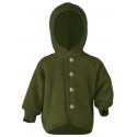 ENGEL - Bio Baby Fleece Jacke mit Kapuze, Wolle, schilf