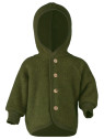 ENGEL - Bio Baby Fleece Jacke mit Kapuze, Wolle, schilf