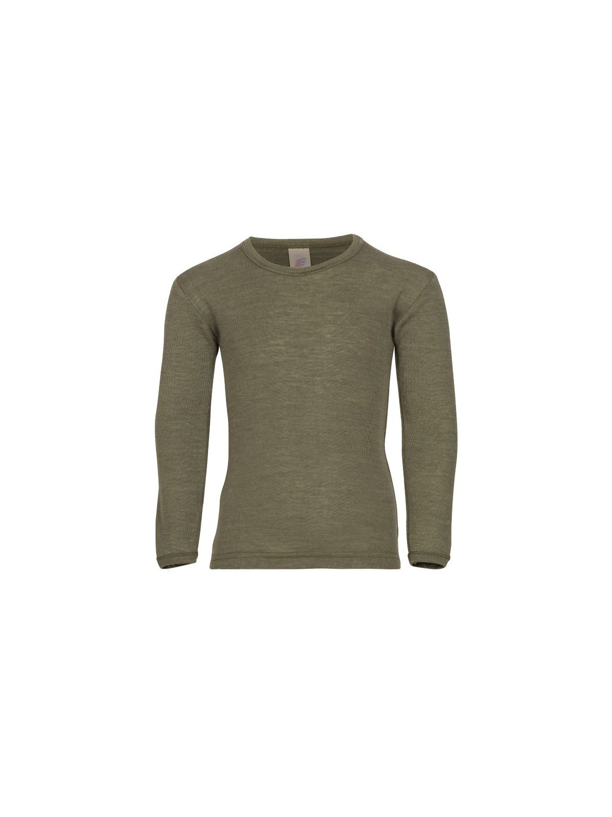 ENGEL - Bio Kinder Unterhemd langarm, Wolle/Seide, olive