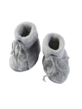 ENGEL - Bio Baby Fleece Schuhe, Wolle, grau