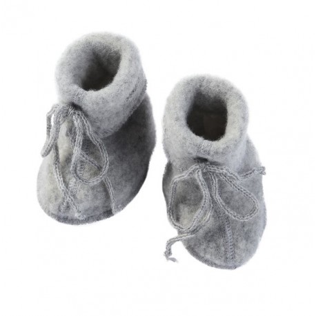 ENGEL - Bio Baby Fleece Schuhe, Wolle, grau