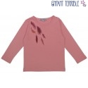 Enfant Terrible - Bio Kinder Langarmshirt mit Feder-Stickerei, rosa