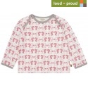 loud + proud - Bio Kinder Langarmshirt mit Eichhörnchen-Allover, mauve