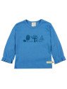 loud + proud - Bio Kinder Langarmshirt Derby Rib mit Wald-Druck, indigo