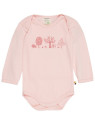 loud + proud - Bio Baby Body langarm Derby Rib mit Wald-Druck, rose