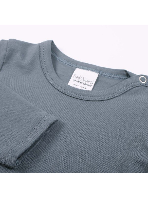 Fred`s World by Green Cotton - Bio Baby Body langarm, hellblau