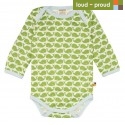 loud + proud - Bio Baby Body langarm mit Wale-Druck