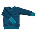 Leela Cotton - Bio Kinder Sweatshirt mit Waffelstruktur, donaublau